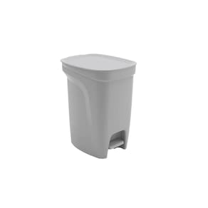 Lixeira Tramontina Basic Compact Em Polipropileno Cinza Com Haste Em Aço Galvanizado 10 L Tramontina