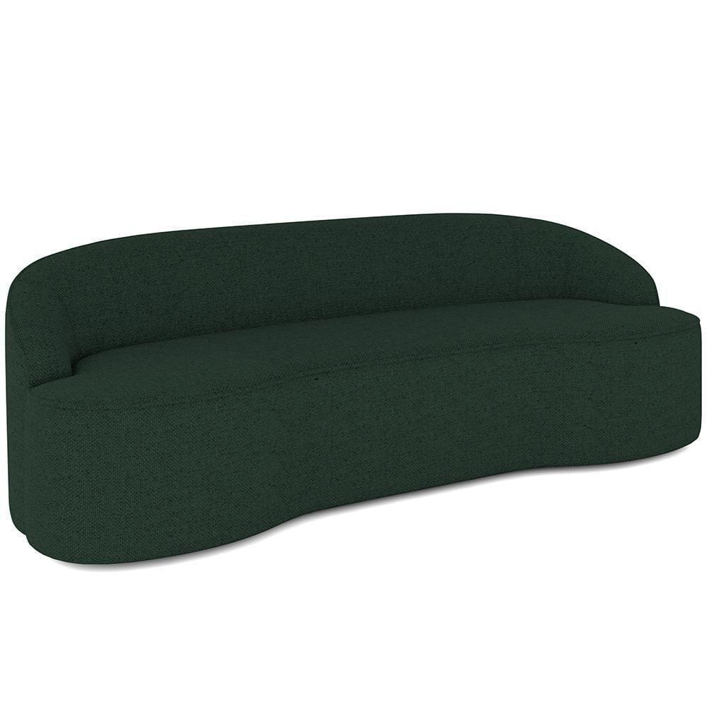 Sofá 4 Lugares Curvo Sala De Estar Living Lótus D02 Linho Verde Musgo 260 Cm C-117