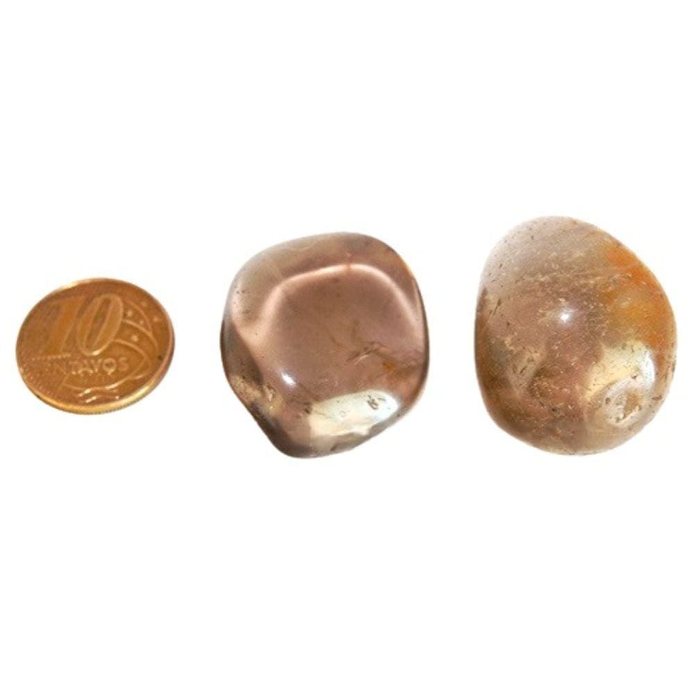 2 Pedra Rolada Quartzo Fumê Natural Para Coleção ou Pingente
