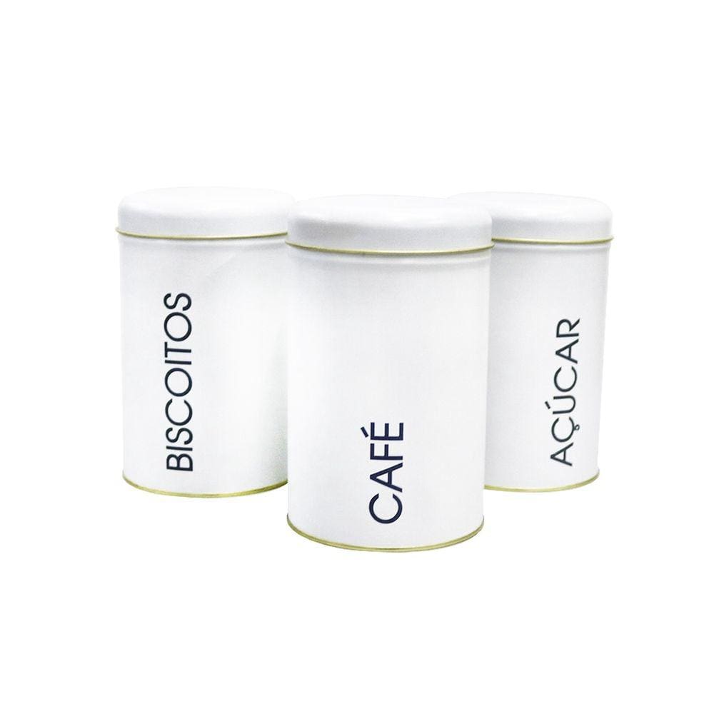 Jogo Com 03 Latas Decorativas De Metal 9.5X15cm