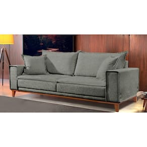 Sofá Fixo Aquiles 2 Lugares Luxo 160cm Castellar Móbile Cinza