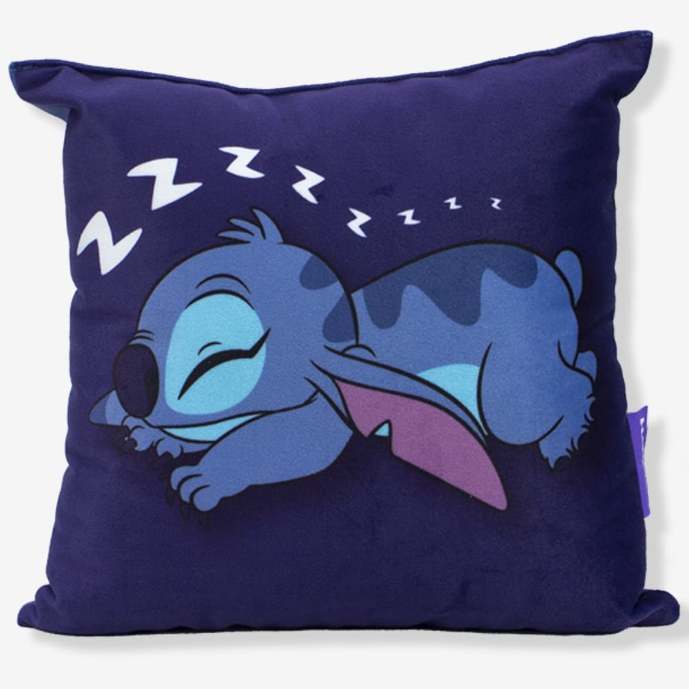 Almofada Stitch Dormindo Aveludada 25X25cm Oficial Disney