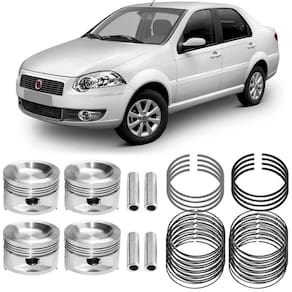 Kit Pistão Anel STD Fiat Siena 1.0 2005 a 2011 Flex Metal Leve