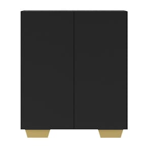 Armário Lavanderia Com 2 Portas Multimóveis Preto/natural