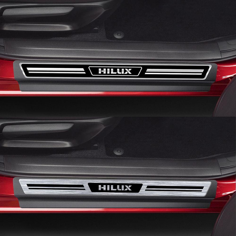 Jg Soleira Hilux 4p Aço Escovado Preto Elegance