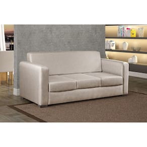 Sofá para Sala de Estar 3 Lugares 200cm Basic Bege