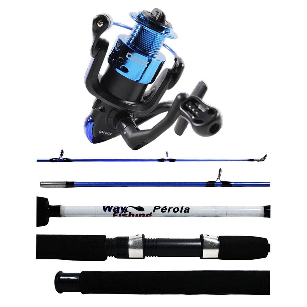 Kit Pesca Way Fishing Molinete ONIX 4000 + Vara Pérola 1502 1,50m 12-15 Lbs 2 Partes