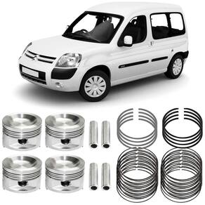 Kit Pistão Anel 0.50 Citroen Berlingo 1.6 2005 a 2007 Gasolina Metal Leve