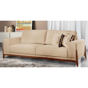 Sofá Fixo Magnus 4 Lugares Luxo 230cm Castellar Móbile Bege