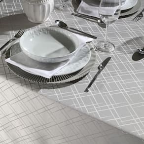 Toalha de Mesa Requinte II Natal Prata Dohler Quadrada 4