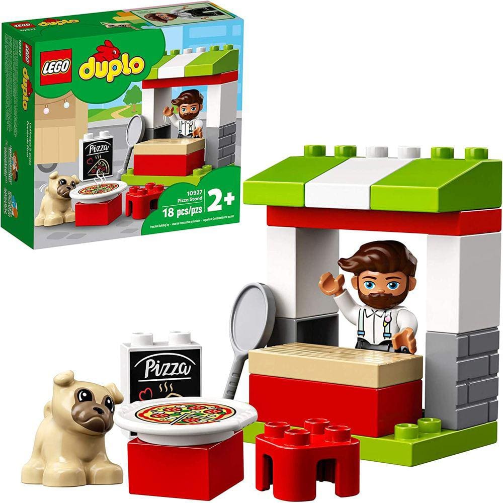 Brinquedo DUPLO Pizza Stand para crianças pequenas, conjunto de aprendizagem (18 peças)