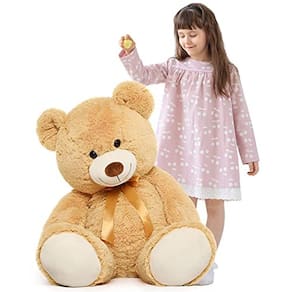 Urso de pelúcia gigante, pelúcia macia, marrom claro, 40cm