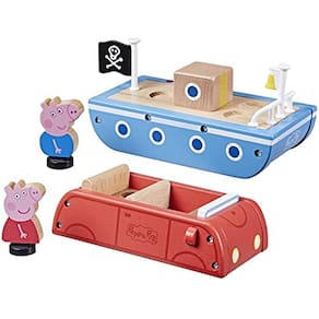 Carro e barco de madeira Peppa Pig, madeira de origem responsável, 2YO+