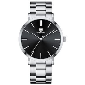 Relógio analógico Slim Minimalist Runway Quartz com face preta