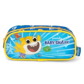 Estojo Escolar Baby Shark Azul e Amarelo - Luxcel 23x10x6cm