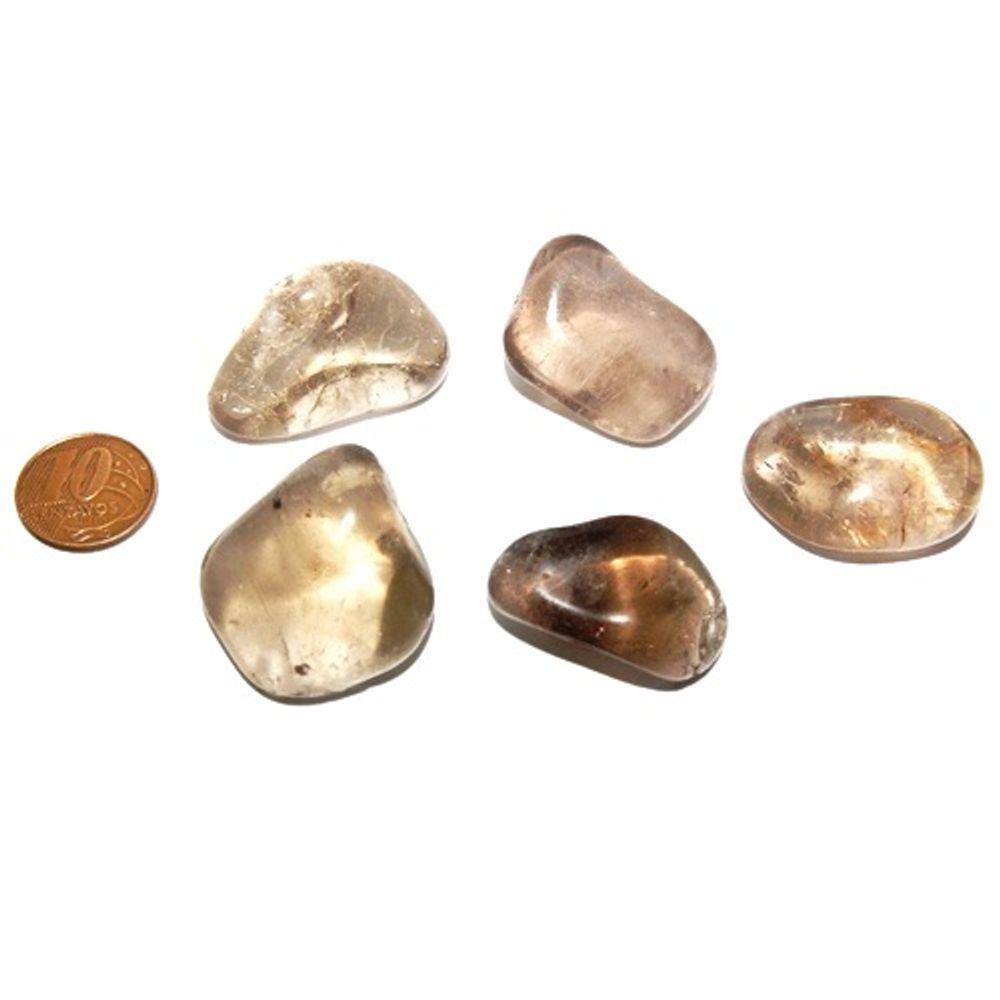 5 Pedra Rolada Quartzo Fumê Natural Para Coleção ou Pingente