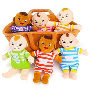 Conjunto de bonecas Diversity, pelúcia de 20 cm, 6 peças