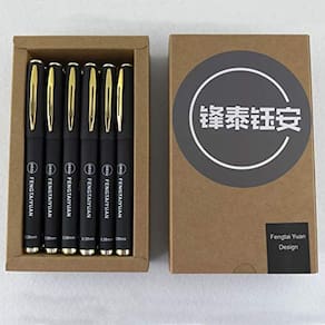 Canetas rollerball de gel Fengtaiyuan de 0,38 mm pretas, pacote com 18