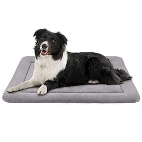 Cama média para cães, tapete de caixote, fundo lavável, cama para gatos, colchão, almofada de canil