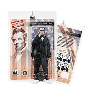 Figuras de 8 polegadas do presidente dos EUA da Toy Company: Abraham Lincoln em terno preto