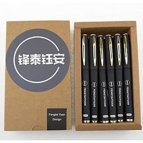 Canetas Fengtaiyuan Rollerball, tinta preta, 1,0 mm, pacote com 18