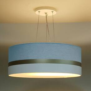 Pendente de Teto LED 50x15cm Faixa Dupla Tom Luz Iluminação Azul/Bronze/Branco