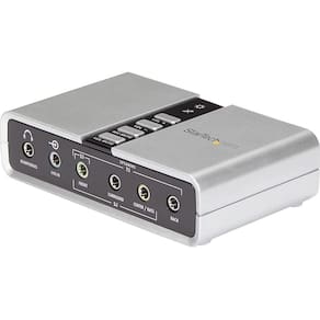 Placa de som USB para laptop com áudio digital - PC - Prata