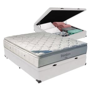 Cama + Box com Baú Casal e Colchão Freedom Ortobom D33