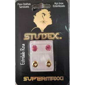Brinco Studex Supermaxxi Dourado Estrelado Rosa L6110y