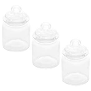 Kit 3 Pote Porta Mantimento Vidro Arena 260ml com Tampa Lyor