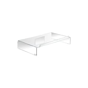 Suporte de monitor com armazenamento de teclado, comporta até 50 libras, 21,25" x 11,9" x 3,4", transparente