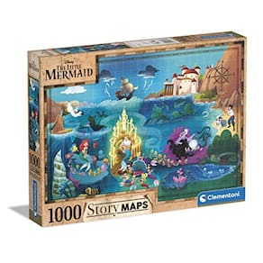 39664 Disney Maps Mermaid, 1000 unidades, fabricadas na Itália, quebra-cabeça para adultos, multicolorido, médio