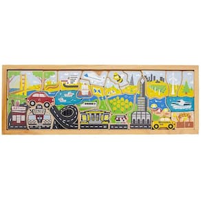 Conjunto de quebra-cabeças e brinquedos City A-Z - Aprendendo, diversão e imaginação - maiores de 2 anos