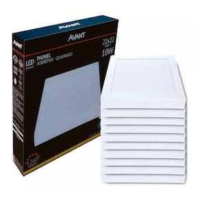 Painel Led Avant Quadrado Sobrepor 18W 3000k Bivolt 10 Und.