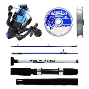 Kit Pesca Molinete Onix 4000 + Vara Pérola 1502 1,50m 12-15 Lbs + Linha 0.40mm 100m