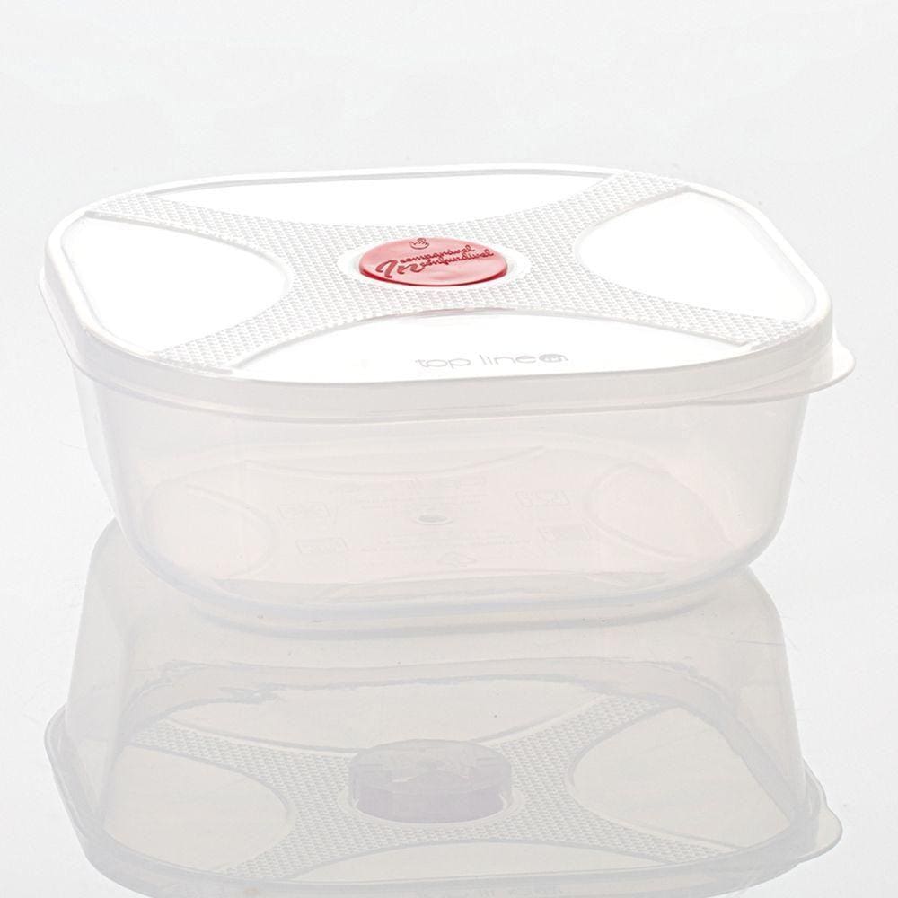 Pote Multiuso Quadrado 320ml C/ Válvula Vermelho Top Line