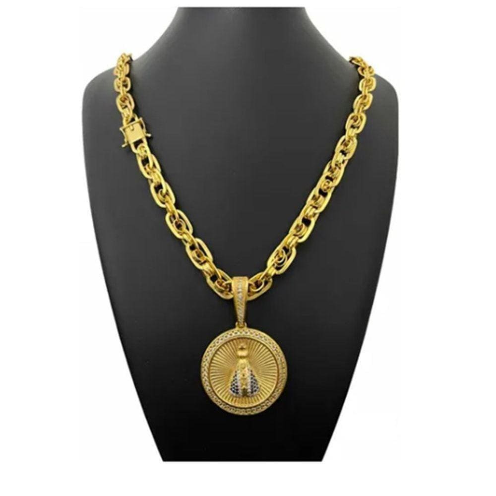 Cordão 10mm Imperador Com Pingente Luxuoso