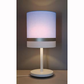 Abajur de Mesa 1 Foco 15w 5713 Faixa Dupla Tom Luz Iluminação Azul-bebê/Bronze/Branco