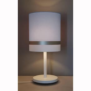 Abajur de Mesa 1 Foco 15W 5717 Faixa Dupla Tom Luz Iluminação Cinza /Bronze/Branco