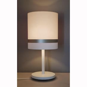 Abajur de Mesa 1 Foco 15w 5715 Faixa Dupla Tom Luz Iluminação Cru/Bronze/Branco