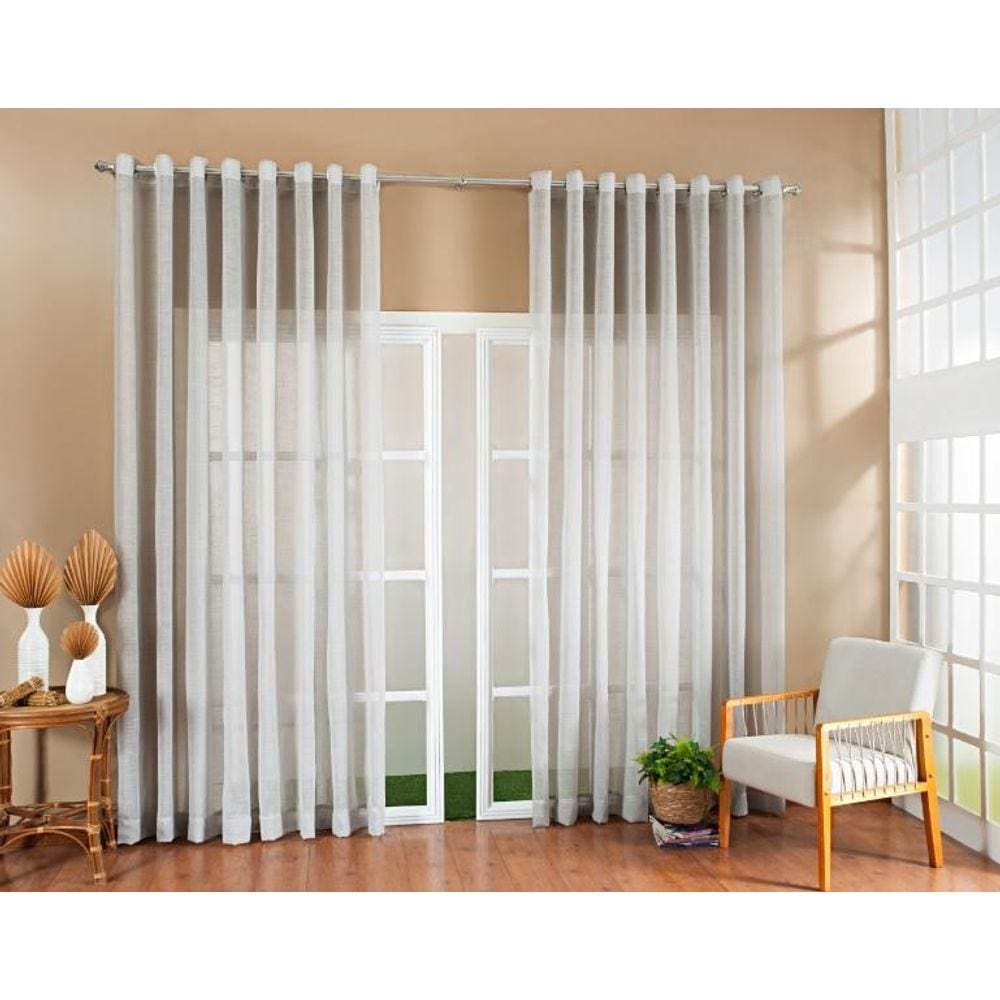 Cortina Gaze de Linho 3,00X2,60 Cinza