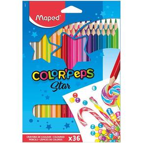 Lápis de Cor 36 Cores Color Peps Star Triangular Maped