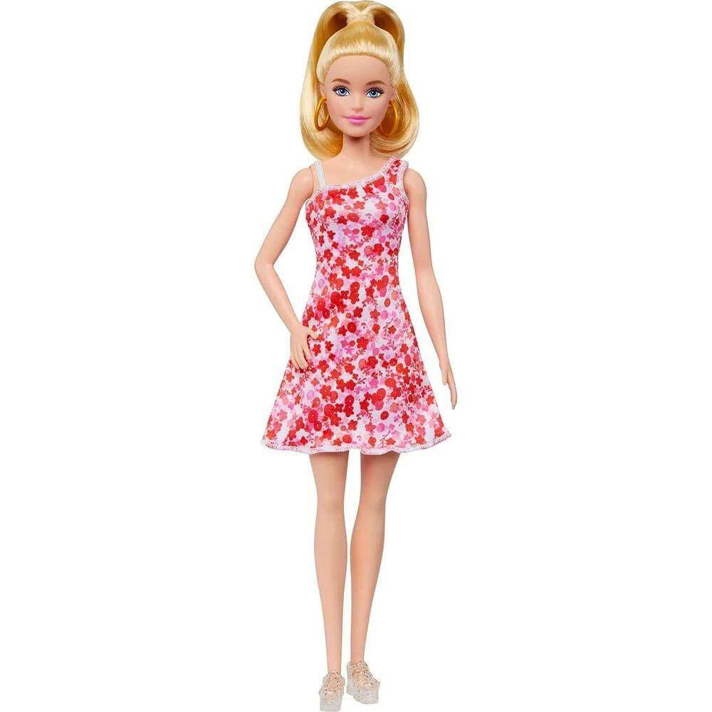 Boneca Barbie Fashionistas - 150 Sem Cabelos Vestido Floral Rosa