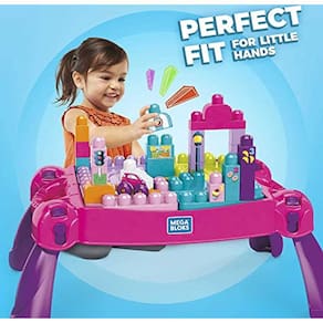 Mesa Build `n Learn, 30 peças, portátil, para maiores de 1 ano, rosa