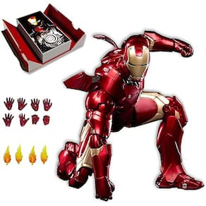 Boneco de ação Ironman, pintura em metal, modelos móveis, brinquedos (18 cm)