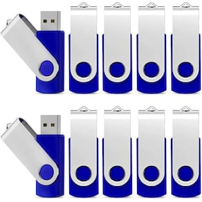 Unidade flash USB de 32 GB, pacote com 10 unidades, azul