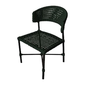 Cadeira Hortz Corda Náutica Base Em Alumínio Preto-verde Musgo - Cor: Verde