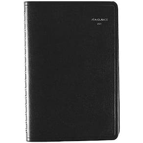 Agenda e agenda de 2021, pequena, DayMinder, preta