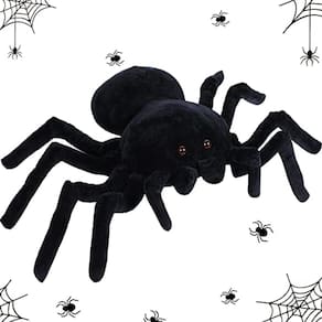 Almofada de pelúcia Giant Spider — Brinquedo realista de animais pretos (120 x 80 cm)