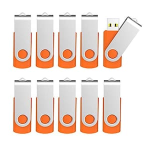 Chaveiro de unidade flash USB KOOTION de 4 GB, pacote com 10, laranja
